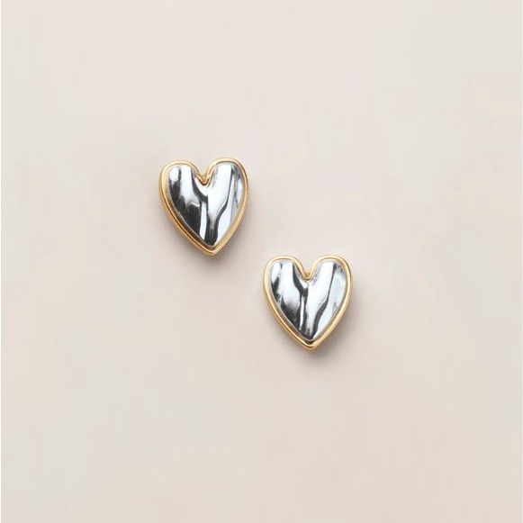 Gold And Silver Sweetheart Valentines Day Earrings Clearance